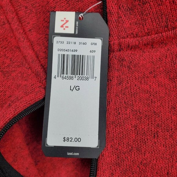 Izod Perform Temp Fx Warm 1/4 Zip Red Black Trim Sweatshirt 464598200387 - Picture 8 of 12